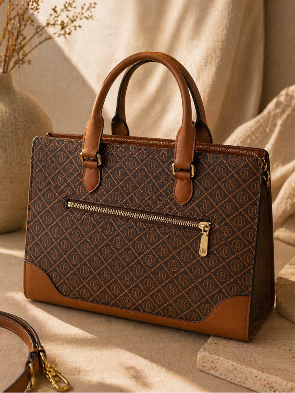 BOSTANTEN Stroud Vintage Leather Briefcase Tote Bag - Picture 11 of 13